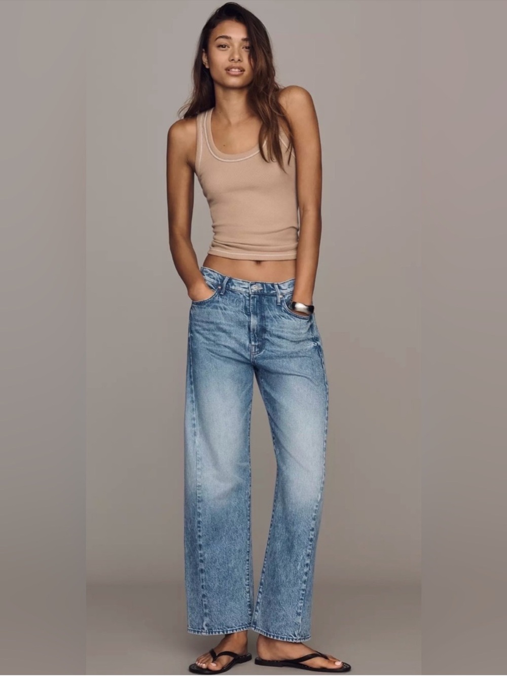 NWOT Mother Half-Pipe Flood Jeans Wipeout